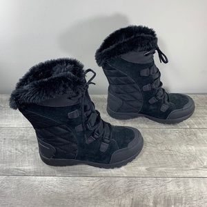 Columbia Women's Ice Maiden II Black Snow Winter Waterproof Fur Boots Size 6